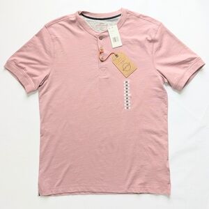 Weatherproof Mens Lilac Short Sleeve Henley 3 Button Placket